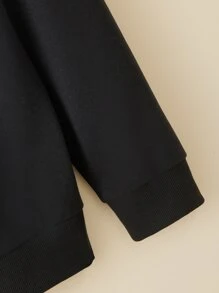 Men Cartoon Figure & Slogan Print Sweatshirt - Black - View 3