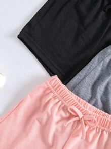 Toddler Girls 3pcs Solid Bow Front Shorts - Multicolor - View 3