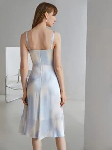 MOTF X MONET INSPIRED SILK BLEND OMBRE CAMI DRESS - Multicolor - View 3