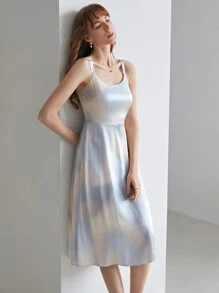 MOTF X MONET INSPIRED SILK BLEND OMBRE CAMI DRESS - Multicolor - View 9