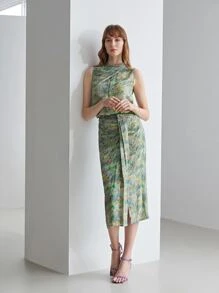 MOTF X MONET INSPIRED 100%真絲圖案半身裙 - 彩色 - 查看 6