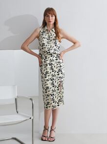 MOTF PREMIUM 100% SILK PRINTED SKIRT - Black and White - View 4