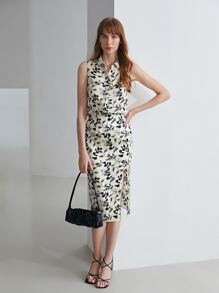 MOTF PREMIUM 100% SILK PRINTED SKIRT - Black and White - View 5