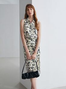 MOTF PREMIUM 100% SILK PRINTED SKIRT - Black and White - View 6