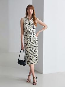 MOTF PREMIUM 100% SILK PRINTED SKIRT - Black and White - View 7