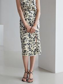 MOTF PREMIUM 100% SILK PRINTED SKIRT - Black and White - View 8