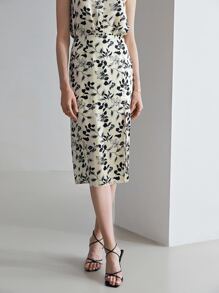 MOTF PREMIUM 100% SILK PRINTED SKIRT - Black and White - View 10