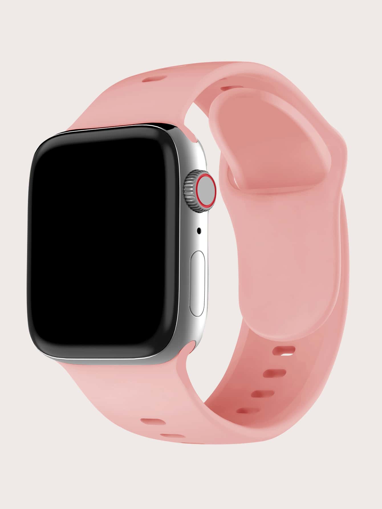 Plain Silicone Watchband Compatible With Apple Watch - Pink - View 1