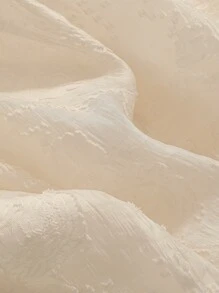 DAZY Jacquard Batwing Sleeve Drawstring Waist Dress - Beige - View 3