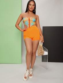 Open Toe Strappy Woven Net Lug Sole Sandals - Beige - View 3