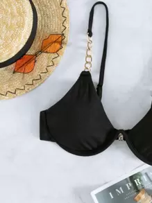 SHEIN Swim Top bikini vinculado con cadena con aro