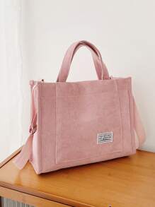 Letter Graphic Top Handle Bag Túi đi học dành cho sinh viên mới tốt nghiệp, Teen Girls, Freshman, Sophomore, Junior & Senior in College, University & High School, Perfect For Outdoors, Travel & Back to School - Hồng - Xem 3