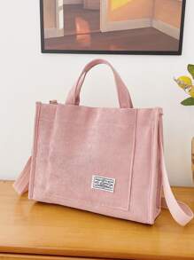Letter Graphic Top Handle Bag Túi đi học dành cho sinh viên mới tốt nghiệp, Teen Girls, Freshman, Sophomore, Junior & Senior in College, University & High School, Perfect For Outdoors, Travel & Back to School - Hồng - Xem 4