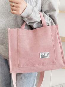 Letter Graphic Top Handle Bag Túi đi học dành cho sinh viên mới tốt nghiệp, Teen Girls, Freshman, Sophomore, Junior & Senior in College, University & High School, Perfect For Outdoors, Travel & Back to School - Hồng - Xem 6