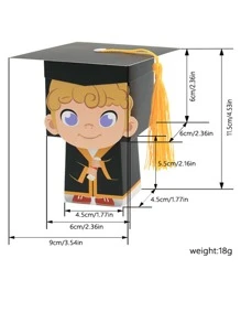 6 piezas Caja de regalo graduación fiesta - Multicolor - Ver 2