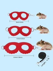 2pcs Hamster Leash & Harness Set - Red - View 5