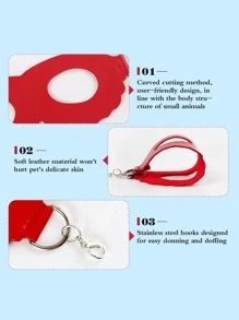 2pcs Hamster Leash & Harness Set - Red - View 7