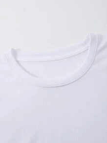 Manfinity Roughcore Men T-Shirts Fit Crew Neck Short Sleeve Graphic Tee Smile Face Street - White - View 3