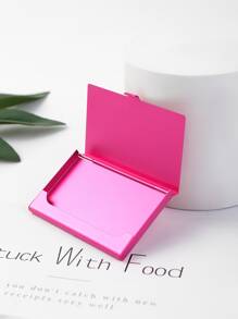 創意名片盒 鋁合金名片收納盒 金屬片盒保護套 信用卡男士商務卡收納盒 信用卡證件夾 白領男性輕量便攜可攜式信用卡證件禮物 白領節日周年慶生日禮物配件禮品 - 玫紅色 - 查看 4