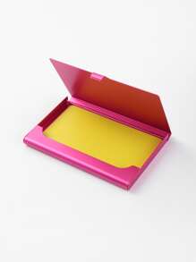 創意名片盒 鋁合金名片收納盒 金屬片盒保護套 信用卡男士商務卡收納盒 信用卡證件夾 白領男性輕量便攜可攜式信用卡證件禮物 白領節日周年慶生日禮物配件禮品 - 玫紅色 - 查看 2