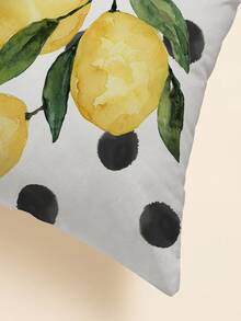 1pc Lemon Print Cushion Cover Without Filler - Multicolor - View 2