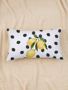 1pc Lemon Print Cushion Cover Without Filler - Multicolor - View 5