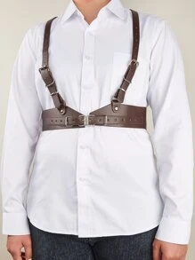 1 條女用大尺碼棕色彈性吊帶,長度：110 厘米