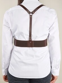 1 條女用大尺碼棕色彈性吊帶,長度：110 厘米