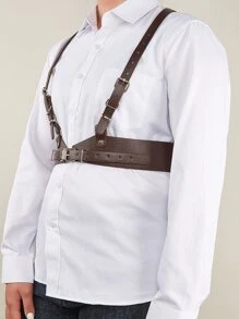 1 條女用大尺碼棕色彈性吊帶,長度：110 厘米