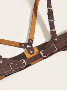 1 條女用大尺碼棕色彈性吊帶,長度：110 厘米