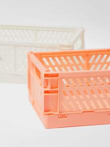 SHEIN Basic living Folding Storage Crate - Pink - View 9