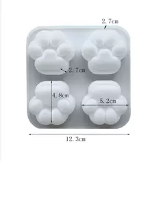 1pc Cat Paw Shaped DIY Silicone Mold - Clear - View 5