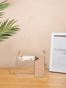 Clear Single Zipper Bag, Stadium Approved 12 X 12 X 6 Clear Transparent Purse Bag For Concerts Sports Events Festivals