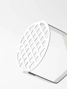 1pc Stainless Steel Potato Masher, Simple Kitchen Tool For Mashed Potato - Silver - View 3