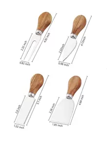 4pcs Wooden Handle Cheese Tool