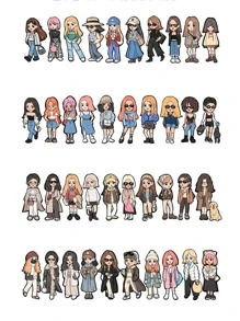 สติ๊กเกอร์ ตัวการ์ตูน สุ่ม 20 ชิ้น - มัลติคัลเลอร์ - ดู 1