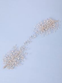 1pc Elegant And Romantic Purple Crystal Headband, Handcrafted With Luxurious Rhinestone Decor For Women's Wedding, Birthday Party Or Formal Event Royal - Silver - View 1