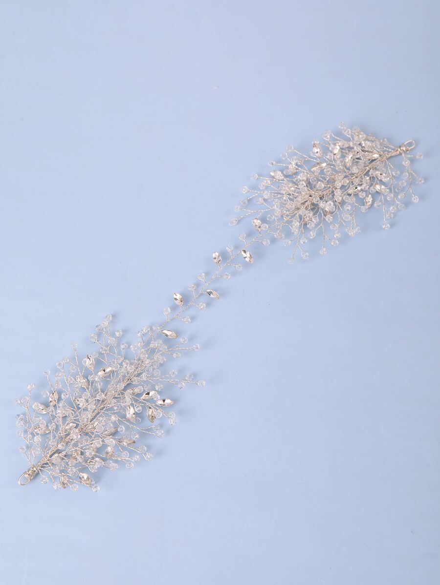 1pc Elegant And Romantic Purple Crystal Headband, Handcrafted With Luxurious Rhinestone Decor For Women's Wedding, Birthday Party Or Formal Event Royal - Silver - View 1