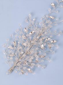 1pc Elegant And Romantic Purple Crystal Headband, Handcrafted With Luxurious Rhinestone Decor For Women's Wedding, Birthday Party Or Formal Event Royal - Silver - View 4