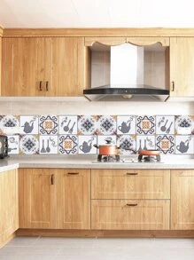 10入組廚具印花牆紙 - 彩色 - 查看 1