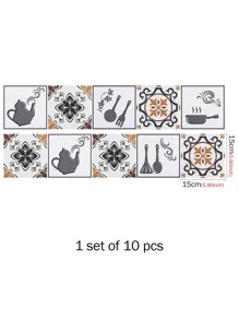 10入組廚具印花牆紙 - 彩色 - 查看 3