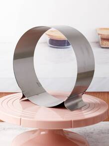 1入組不銹鋼蛋糕粉色的有彈性蛋糕圈適用於廚房烘焙 - 銀色 - 查看 4