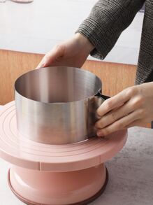 1入組不銹鋼蛋糕粉色的有彈性蛋糕圈適用於廚房烘焙 - 銀色 - 查看 5