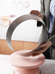 1入組不銹鋼蛋糕粉色的有彈性蛋糕圈適用於廚房烘焙 - 銀色 - 查看 7