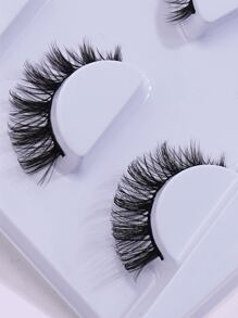 MAANGE 4 Pairs Natural Thick False Eyelashes, Curled And Fluffy, Suitable For Party, Cartoon Makeup Styles, Travel Essential - Black - View 5