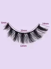 MAANGE 4 Pairs Natural Thick False Eyelashes, Curled And Fluffy, Suitable For Party, Cartoon Makeup Styles, Travel Essential - Black - View 3