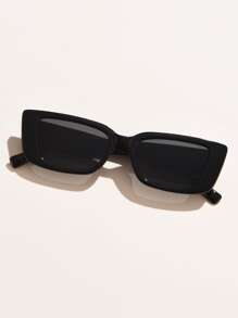 1 pieza Gafas de moda de mujer con marco cuadrado grande y estilo retro en color caramelo personalizado, adecuado para uso diario, vacaciones, viajes, accesorios de playa. básicas para atuendos de mujer en otoño/invierno, casual de negocios, regalos para verano, playa, vacaciones, exterior, viajes - Gris Oscuro - Ver 4