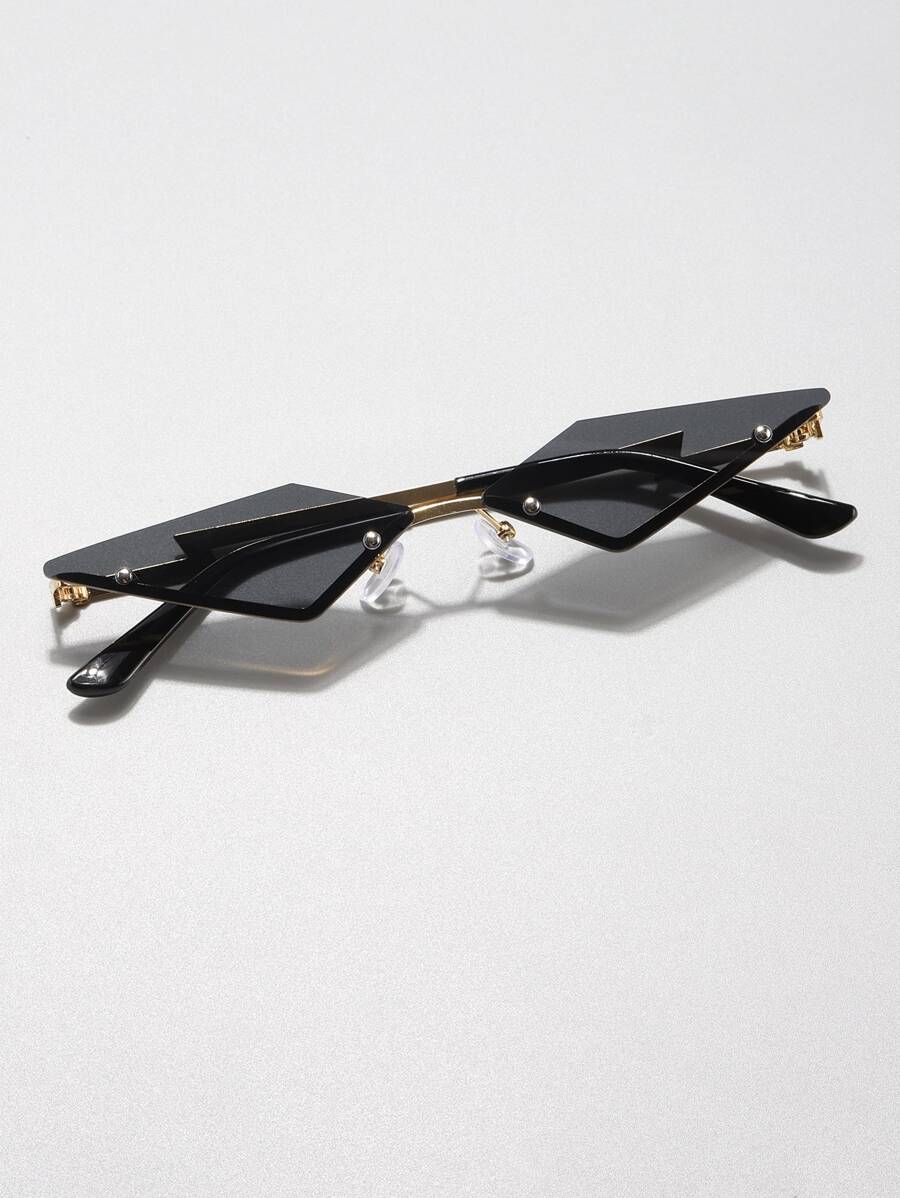 1 PC Women's Metal Rimless Rimmed Rhombus Vintage Y2K Fashion Eyewear For Rave Attire Music Festivals Party Beach Accessories For Women Glasses Shades Basics Fall Winter Women Outfits Clothes Business Casual Gifts For Summer Beach Vacation,Outdoor,Travel