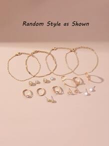 12入組女孩人造珍珠裝飾首飾套裝