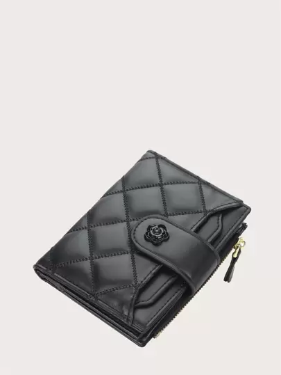 Baellerry Women's Short Wallet With Multiple Card Slots And Zipper Coin Pocket Gift Bag Present